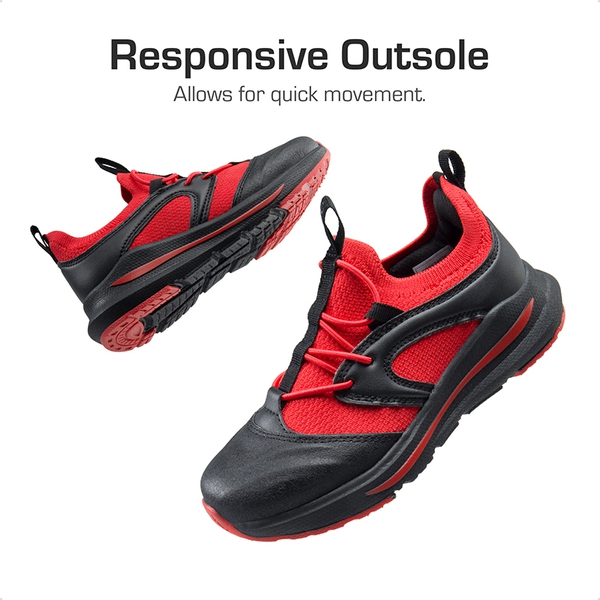 Kids Lightweight Slip on Sneakers - RED/BLACK - 4